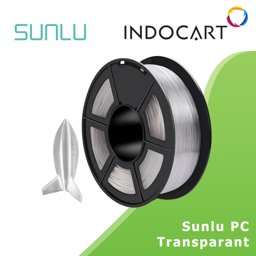 INDOCART Tinta Filamen 3D Printer Filament SUNLU PC Transparant 1kg