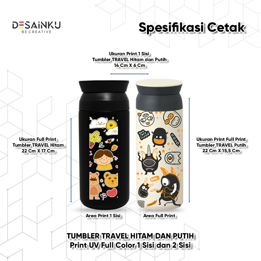 Custom Tumbler Travel Termos Print UV -  Botol Minum Termurah