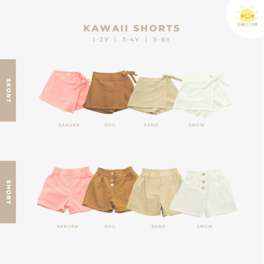 Kawaii Shorts 1-6 Tahun Skort &amp; Short Linen / Rok Celana Pita &amp; Celana Pendek Anak Perempuan CBKS SNB