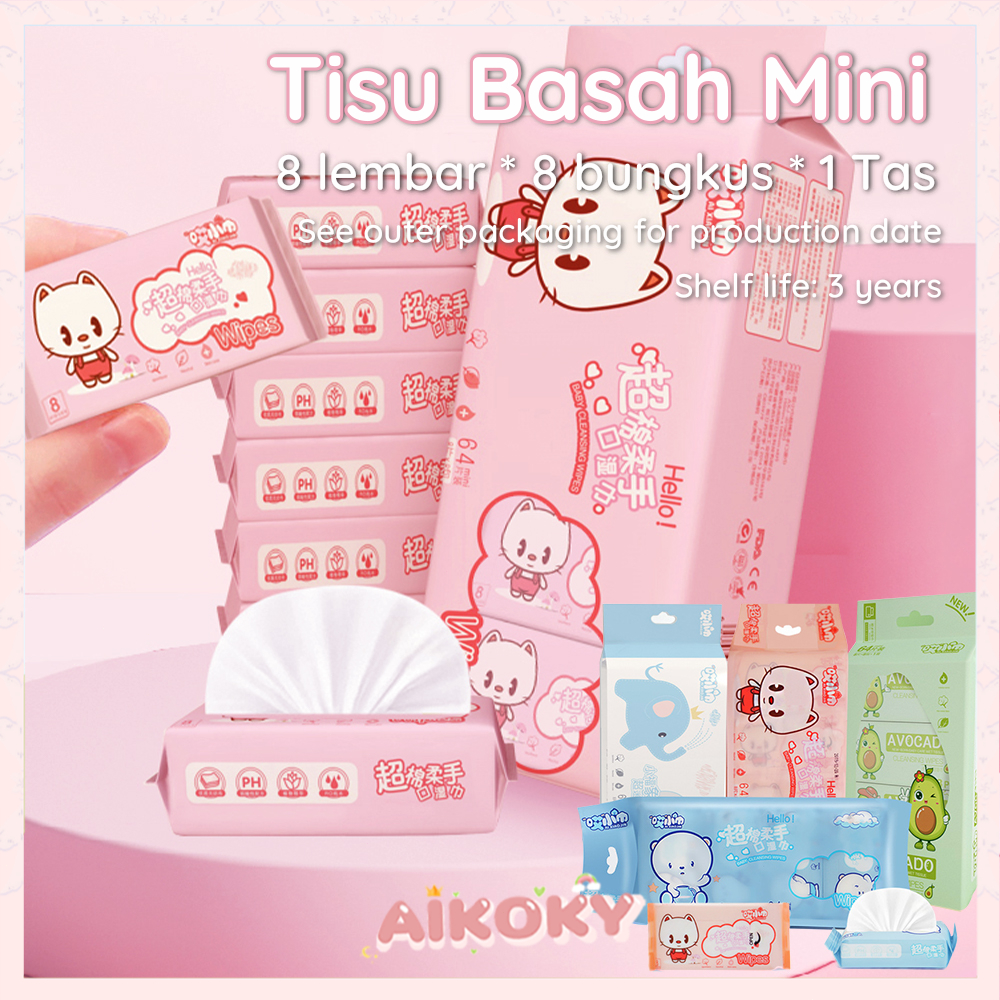 AIKOKY Tisu Basah Wet Wipes Mini Tissue Basah Portable