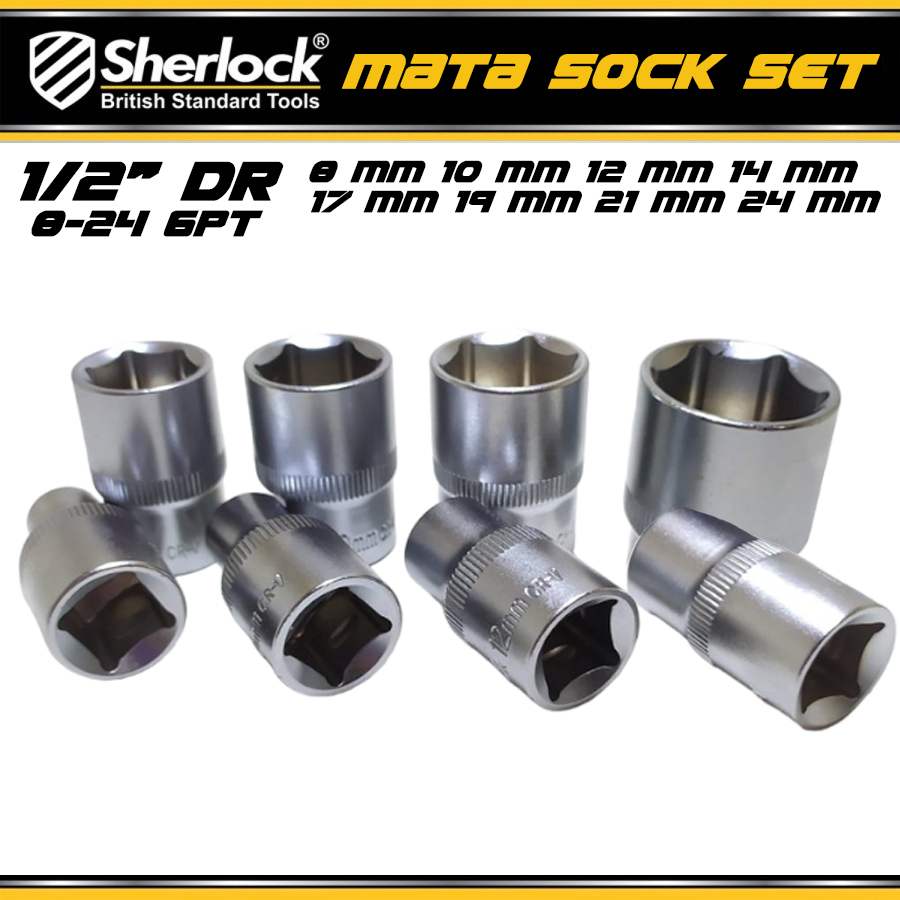 Kunci Shock Set 8 - 24 mm Sherlock Kunci Sok/sock 8 pcs 1/2 INCH 6PT