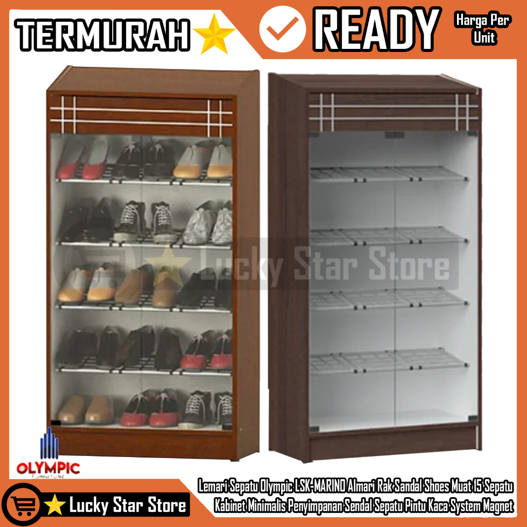 [Kargo] Lemari Sepatu Olympic LS MARINO 62 x 29.5 x 120 Cm Lemari Rak Sepatu Sandal Shoes Rack Kabin