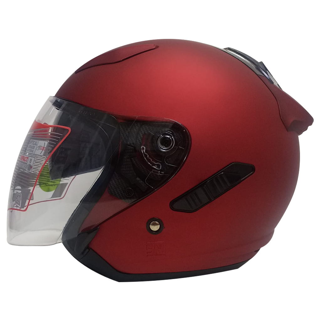 Helm Shell Rover Solid Candy Red Doff Doff Helm Shel Rover Solid Double Visor Original