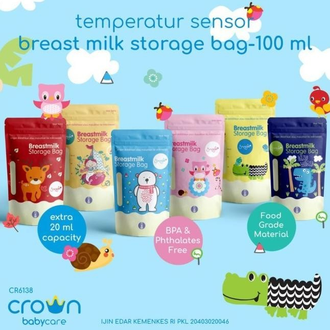 CROWN SNUGGLE KANTONG ASI 12O ML 30 PCS