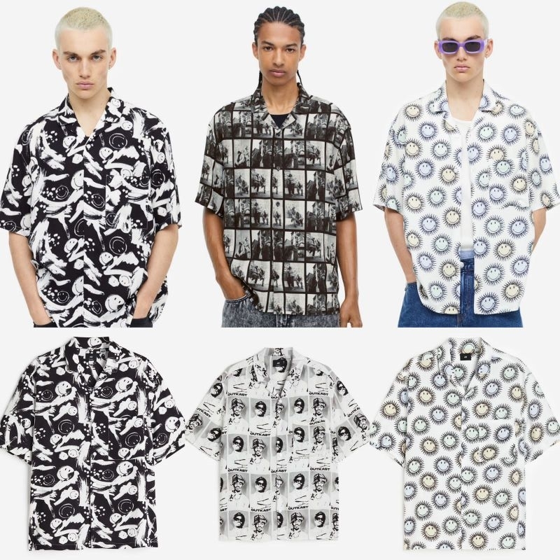 Hm resort printed blouse unisex