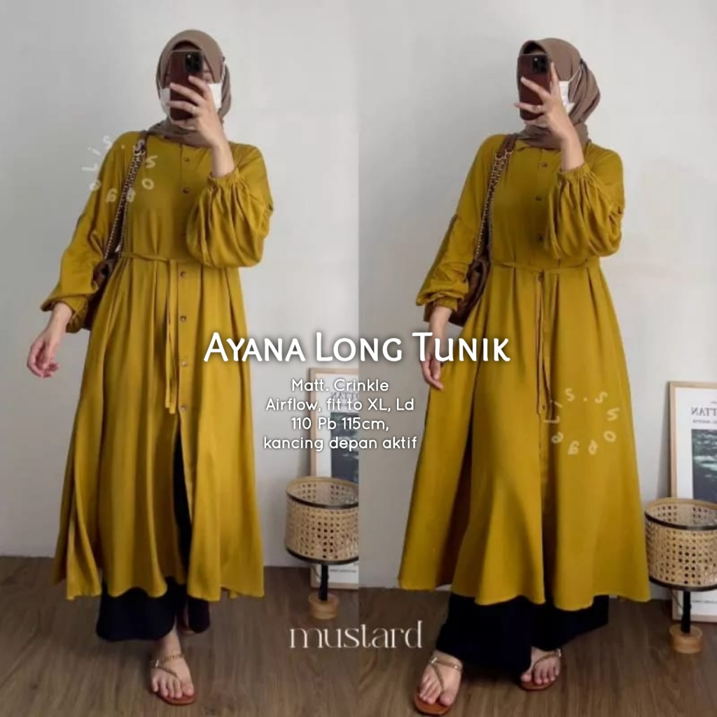 AYANA LONG TUNIK POLOS TERBARU