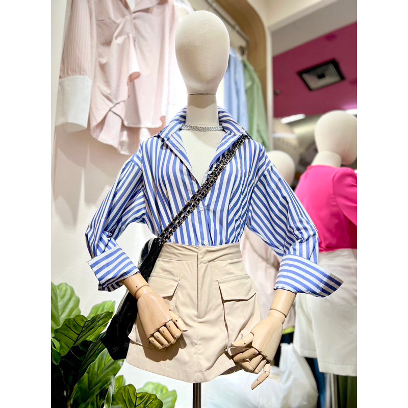 ATASAN BLOUSE MASAYA LENGAN PANJANG GARIS BLOUSE IMPORT BANGKOK (BJMSY7903)