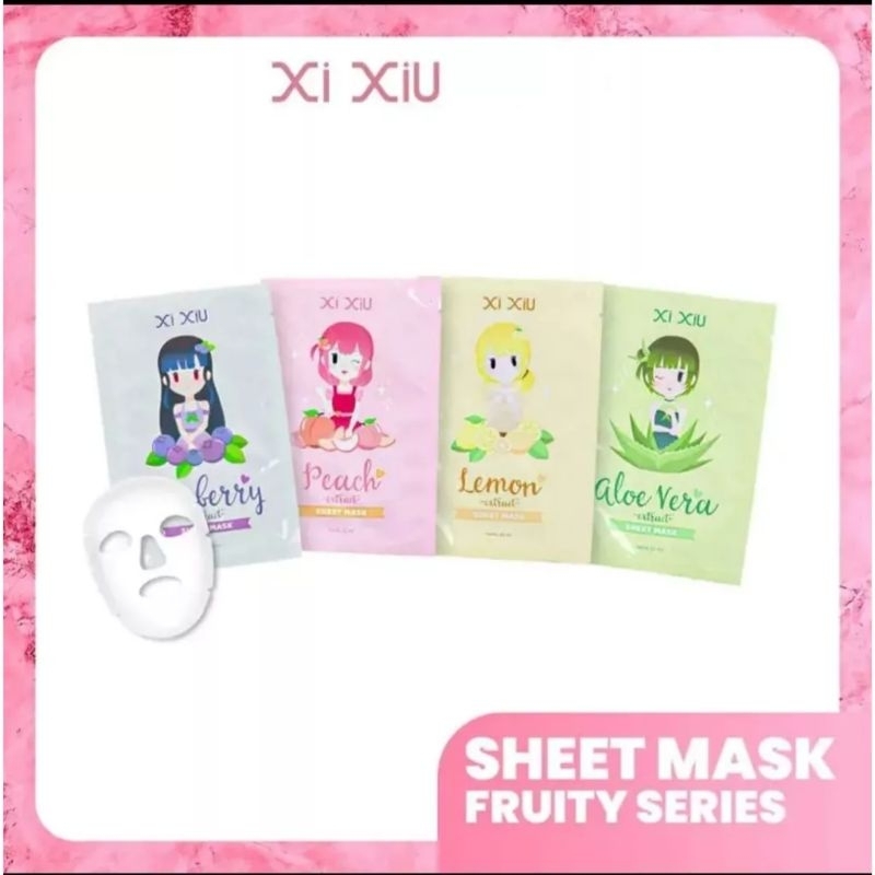 [Saset 22ml] Xi Xiu Face Sheet Mask Lemon | Blueberry | Peach | Aloe Vera