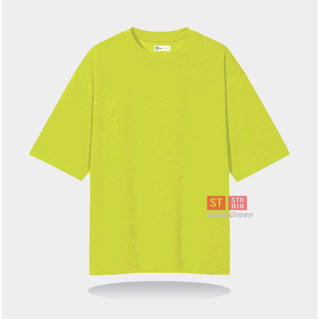 Kaos Oversized Polos Lime Green Basic Tshirt Polos Oversized Unisex