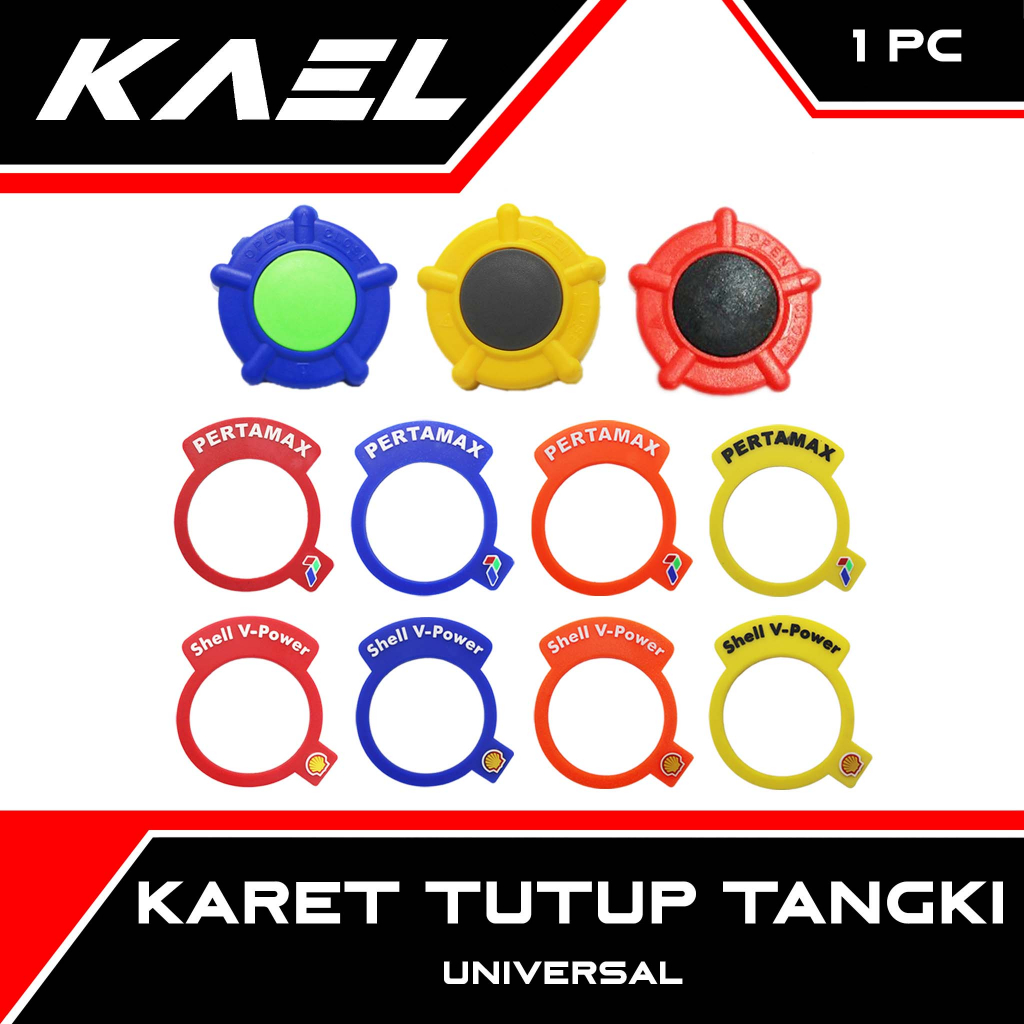 Karet Tutup Tangki Bensin Universal Matic Bebek Thailand Penutup Teng Tank Tengki Tanki Bensin Pertamax Shell V Power Merah Orange Biru Kuning Hijau