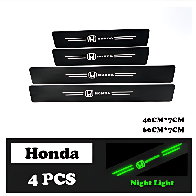 4pcs Door Guard Pintu Mobil Carbon 3D Door Sill Plate Guard Pelindung Pijakan Injakan Kaki Pintu Mobil Set utk Honda Toyota/Mobil Depan Dan Belakang Pintu Pelindung Pedal Cover/4Pieces Bercahaya Strip Pelindung Bahan Kulit Carbon