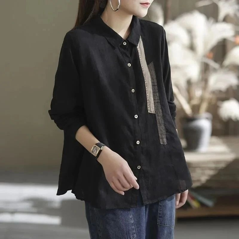 Blouse Wanita Busui Friendly Korea Malena Blouse bahan linen ( kancing depan ) Blouse wanita korean style Terbaru 2023 Kemeja wanita oversize Baju atasan warna hitam , putih ,coral , milo