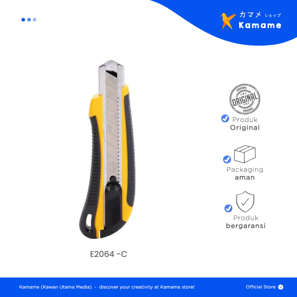 

Deli Cutter - Expect E2064 Soft-Touch Big SK2 Auto Lock Yellow - Kamame