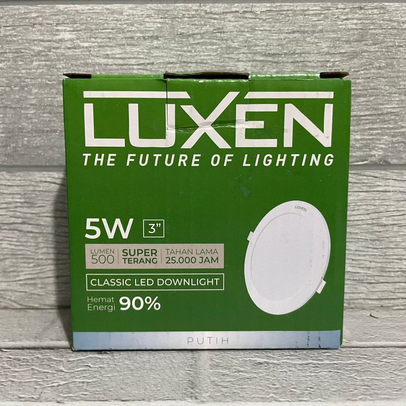 LUXEN CLASSIC DOWNLIGHT LED PANEL 5W INBOW IB BULAT TANAM DALAM PLAFON PUTIH COOL DAYLIGHT 6500K KUNING WARM WHITE 3000K NATURAL SEMU 4000K BERGARANSI 1 TAHUN BAGUS KUALITAS TERJAMIN