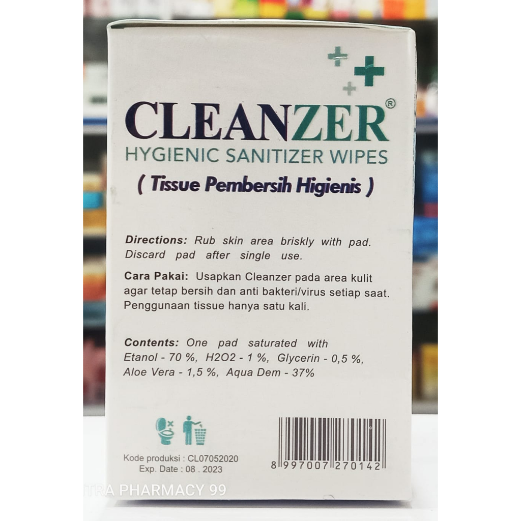 Tissue Basah Antiseptik 𝐂𝐥𝐞𝐚𝐧𝐳𝐞𝐫 𝐇𝐲𝐠𝐢𝐞𝐧𝐢𝐜 Sanitizer Wipes - 𝟏 𝐊𝐎𝐓𝐀𝐊 𝐈𝐒𝐈 𝟏𝟎 𝐒𝐀𝐂𝐇𝐄𝐓