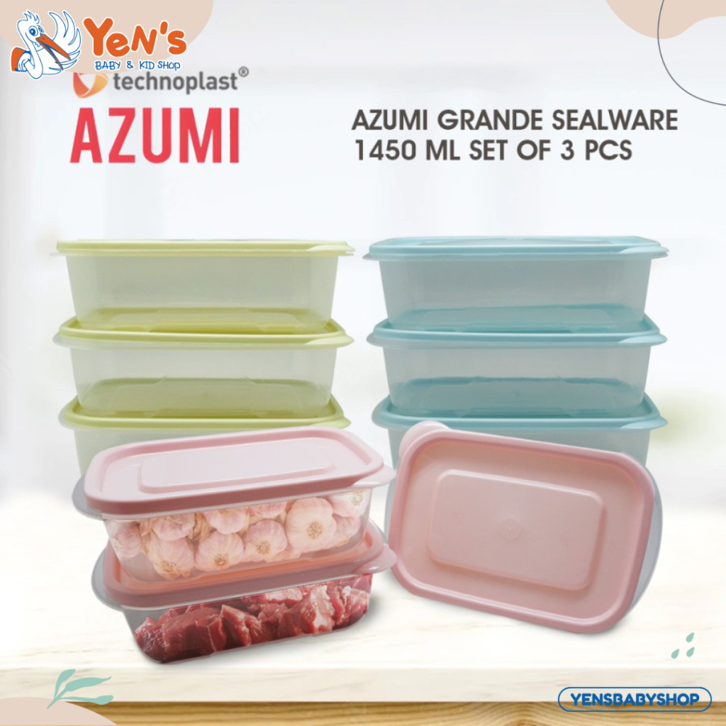 AZUMI GRANDE SEALWARE / KOTAK PENYIMPANAN 1450 ML SET OF 3 PCS