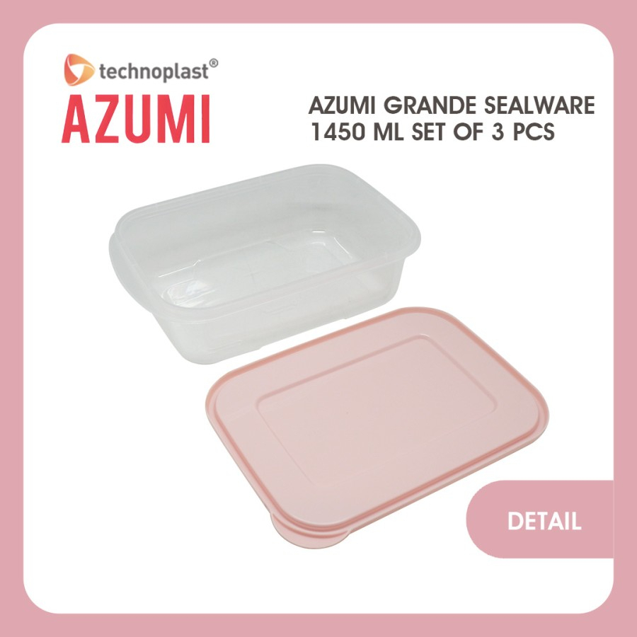 AZUMI GRANDE SEALWARE / KOTAK PENYIMPANAN 1450 ML SET OF 3 PCS