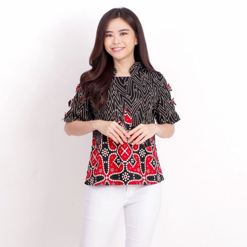 ATASAN/BLOUSE BATIK WANITA STRECH A046-579-QQ - BAHAN STRETCH