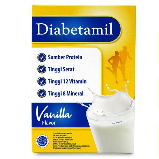 Diabetamil Susu Rasa Vanilla Flavor 150gr