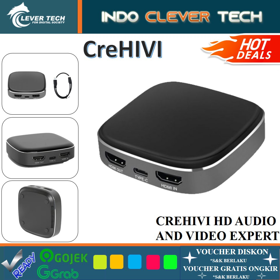 Crehivi HD Audio and Video Expert HDMI to Type-C Video Capture