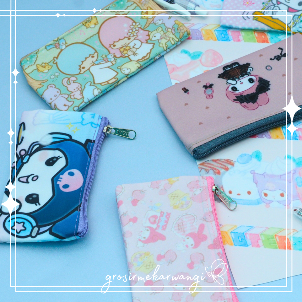 Dompet Koin Lucu Karakter Sanrio Edition Tahan Air Tempat Kartu Wanita Bukan Import