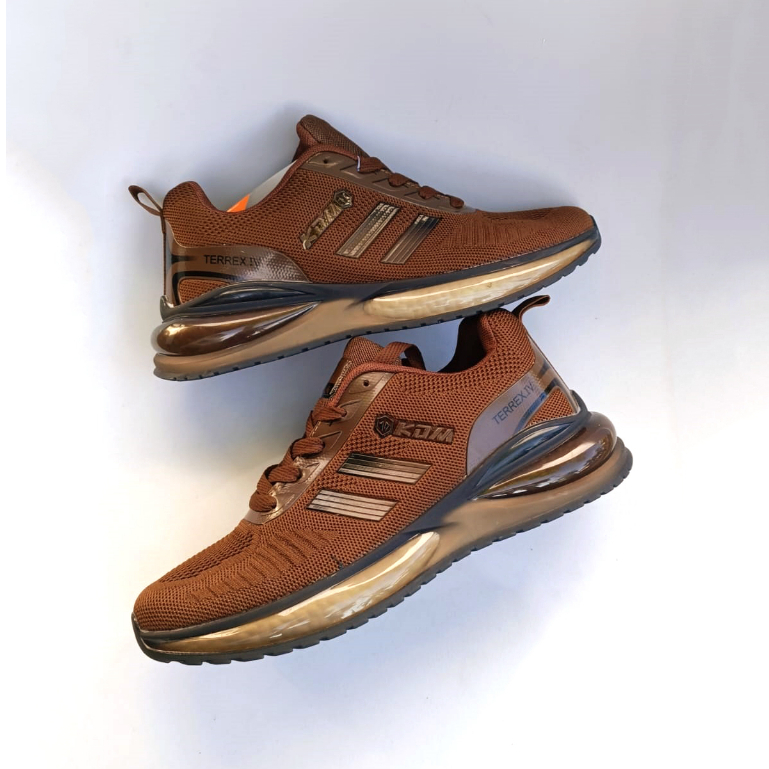 Sepatu Olahraga Lari Sepatu Running Sepatu Pria &amp; Wanita Premium Import KDM LF 1624 Brown