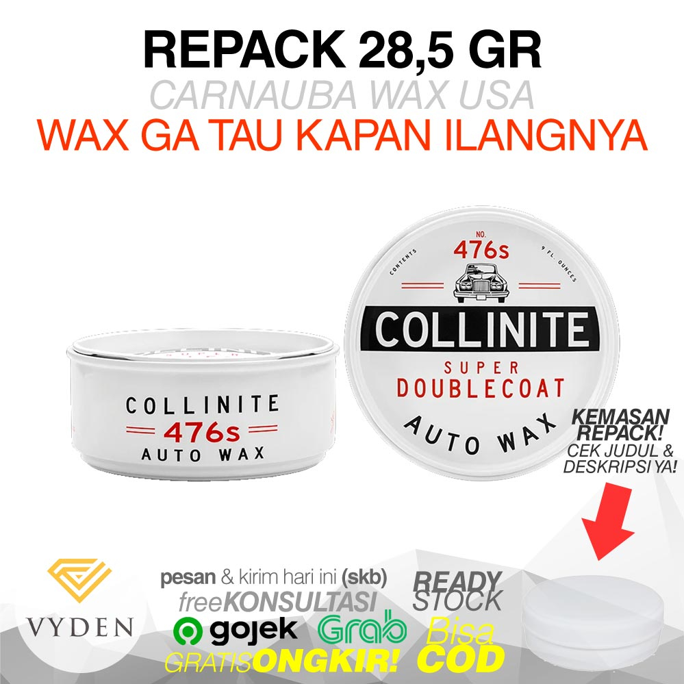 COLLINITE Super DoubleCoat Auto Wax 476 28,5gr Repack Wax Badak Coating Tahan Lama Pengkilap Body Mobil Motor