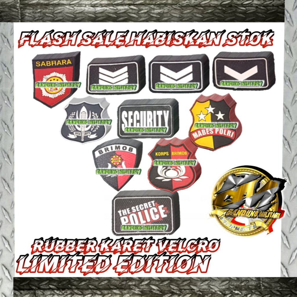 LOGO VELCRO BUKAN BORDIR CUSTOM EMBLEM TEMPEL PARTAI PANGKAT AKSESORIES FASHION SABHARA RUBBER SATPA