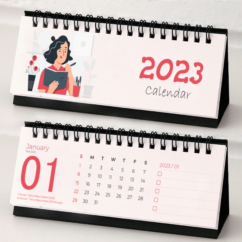 

alender duduk 2023 Horizontal Ukuran Mini - Untuk Dekorasi kalender meja catatan