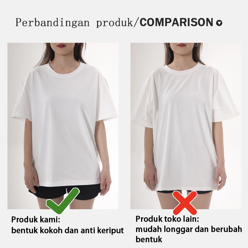 Baju Kaos Wanita Lengan Pendek Cartoon Strawberry Bear Graphic Print T-Shirt import Kaos Cream