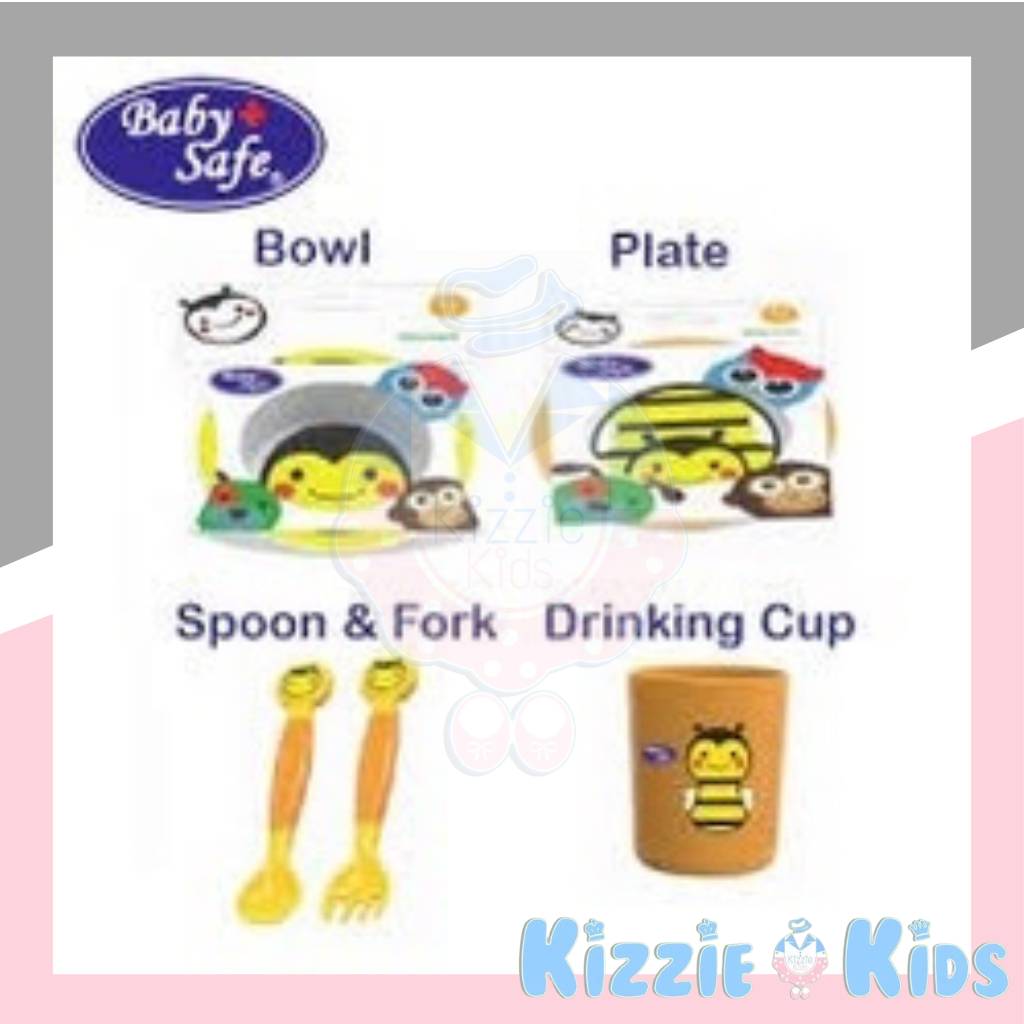 Baby safe Perlengkapan Makan Bayi/Bowl/Plate/Spoon&amp;Fork/Drinking cup