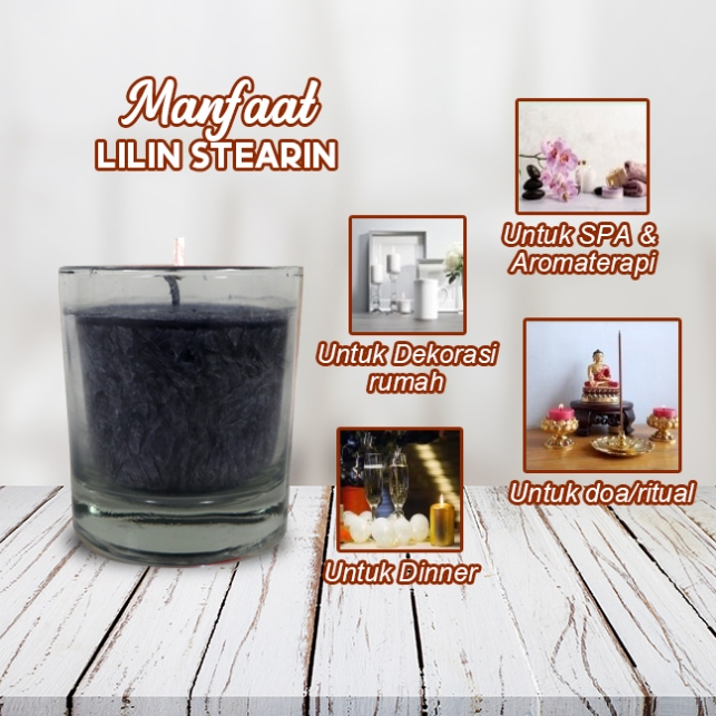 Lilin Hitam Gelas Dekorasi Hiasan Sterain Marble Kristal Sukhavati