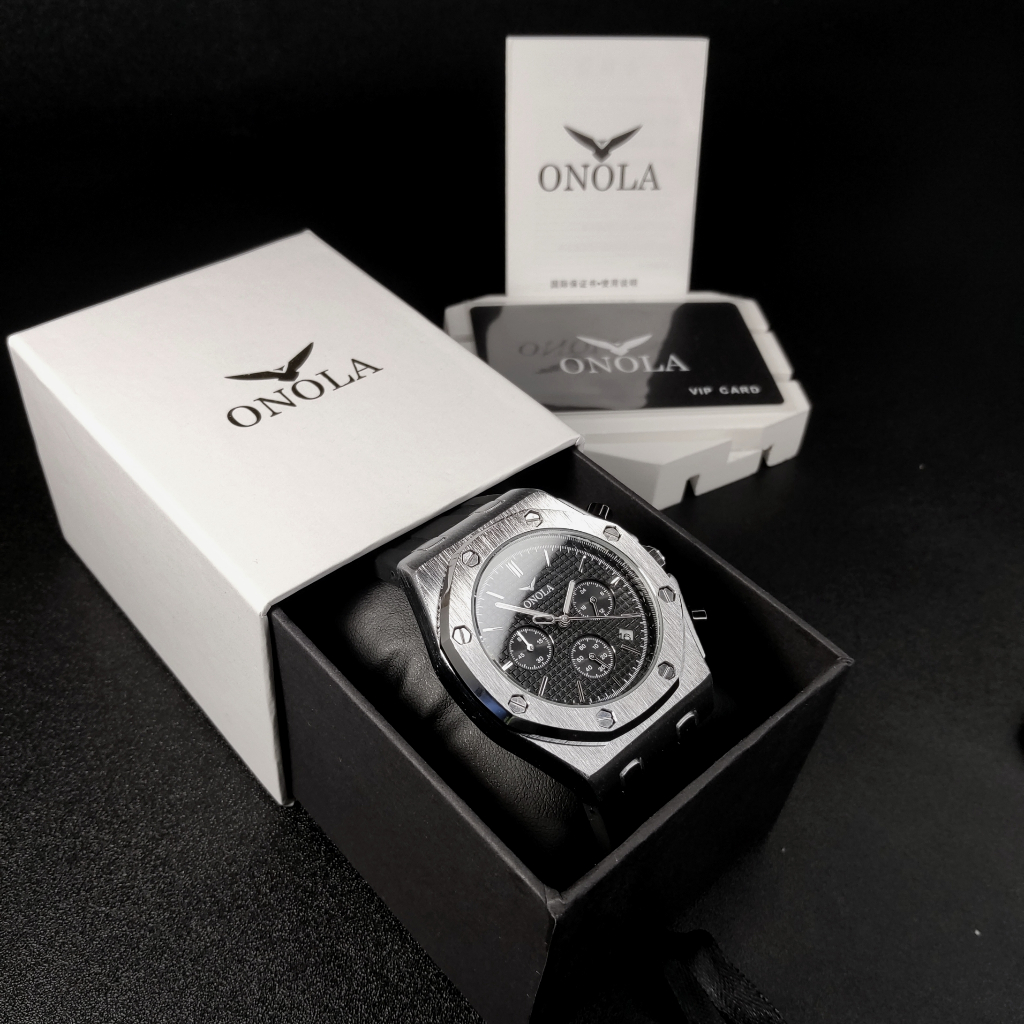 Jam Tangan Pria ORIGINAL ONOLA Quartz Octagon Design  Metal