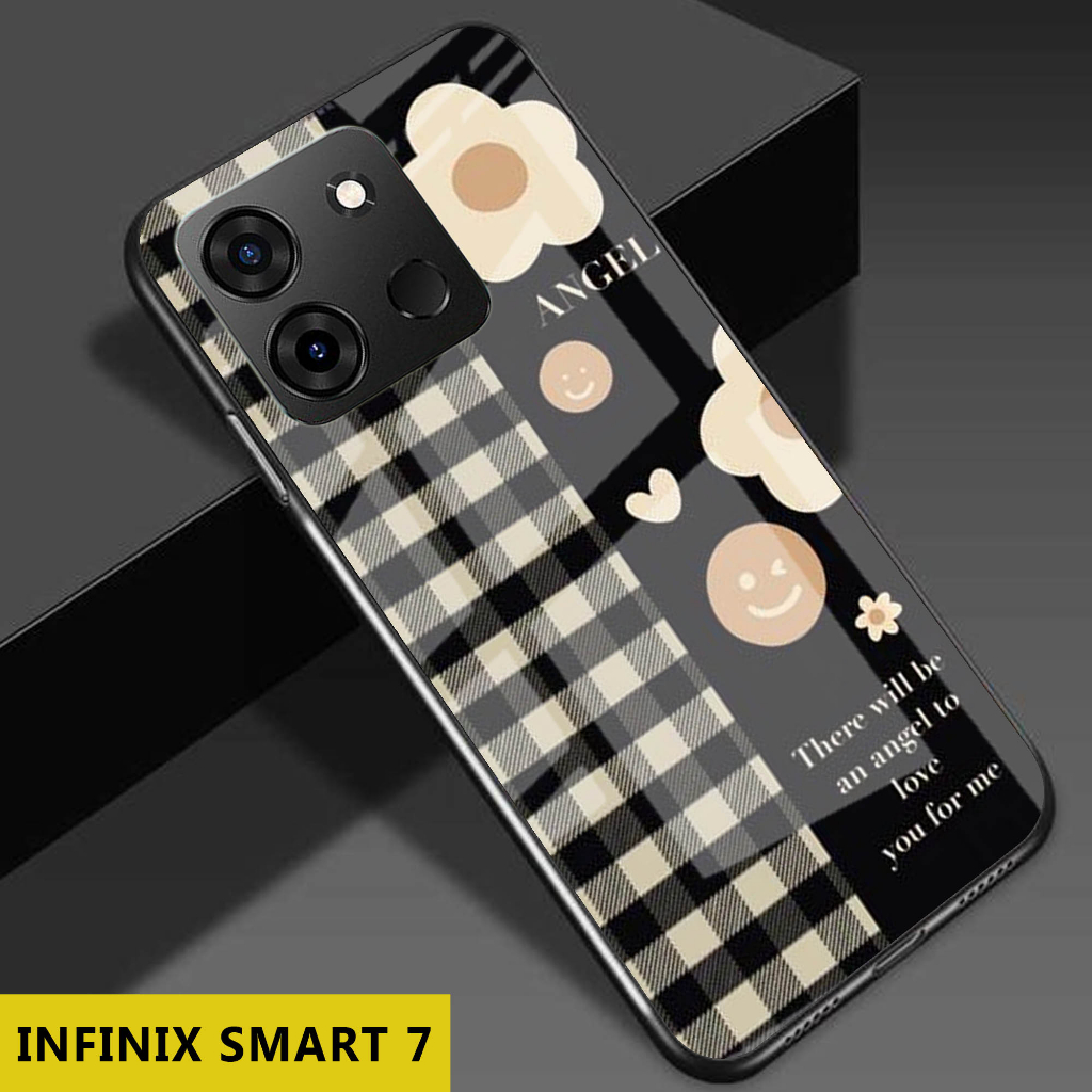 (S68) Case  Glass INFINIX SMART 7 - casing Terbaru handphone - INFINIX SMART 7  - pelindung handphon