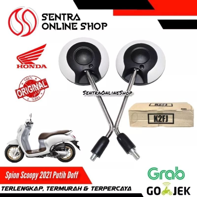 Kaca Spion scoopy new esp prestige K2f terbaru 2021 2020 original putih doff / dop