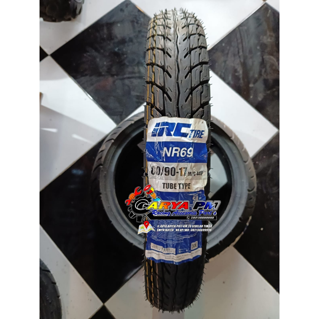BAN LUAR MOTOR IRC NR69 80/90 RING 17 TUBELESS