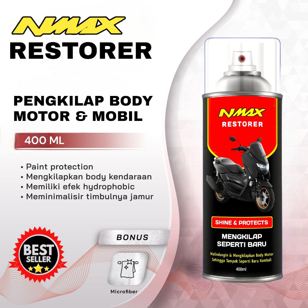 Paket Hemat 2 Botol Nmax RESTORER (Pengkilap &amp; Penghitam Body Motor / Mobil / Ban) Free Lap Back To New Restorer