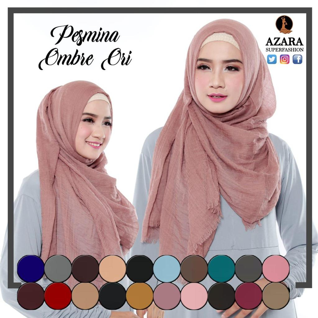 PASHMINA OMBRE IZABEL SCARF ALZARA ORI AZARA SUPERFASHION PESMINA PASHMINA CRINKLE CUCI GUDANG TERLARIS