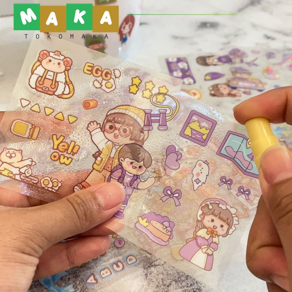 

Paket Sticker senmu isi 100 lembar masu paket stiker anti air vinyl peralatan DIY journaling