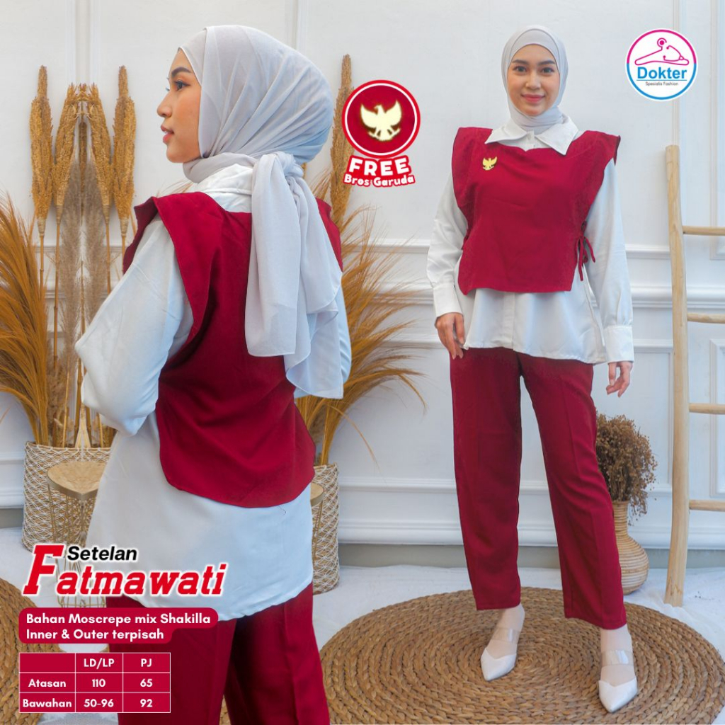 Setelan Fatmawati Plus Inner Dan Outher Original Produk By Dokter Hijab