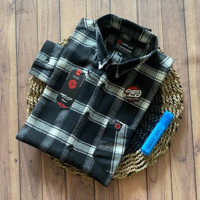 Kemeja Flanel Jumbo Big Size Pria Wanita XXL XXXL Lengan Panjang Baju Atasan Cewek Cowok Premium Dis