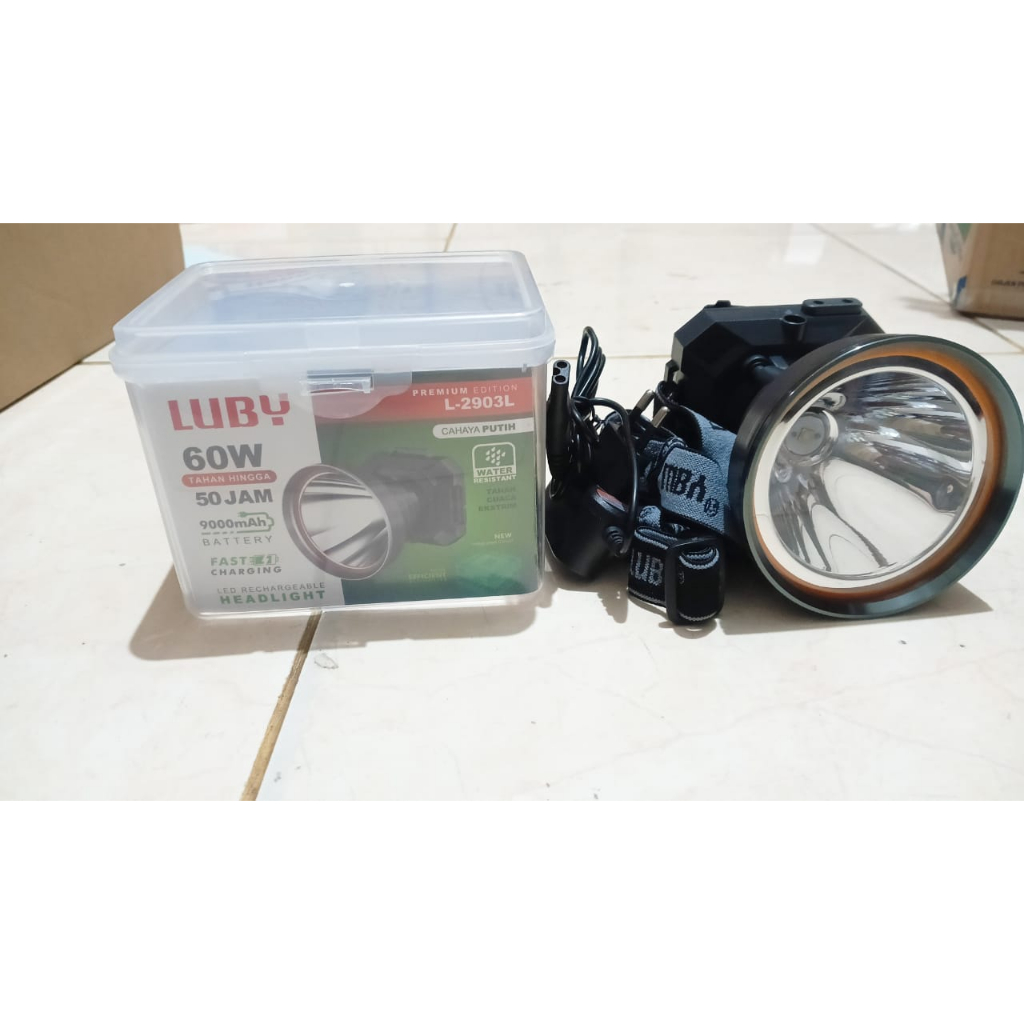 Headlamp Luby LED L2903 senter kepala 60 watt Almunium Reflektor