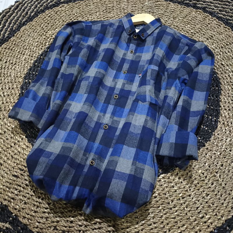 Terlaris Kemeja flanel pria wanita lengan panjang Flannel best seller