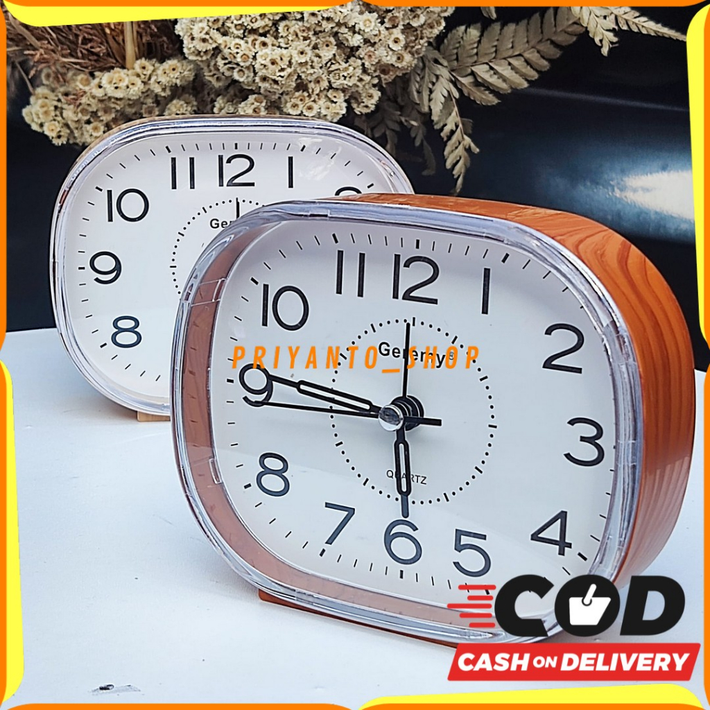 JAM WEKER JAM BEKER KEREN JAM ALARM MOTIF KAYU UNIK