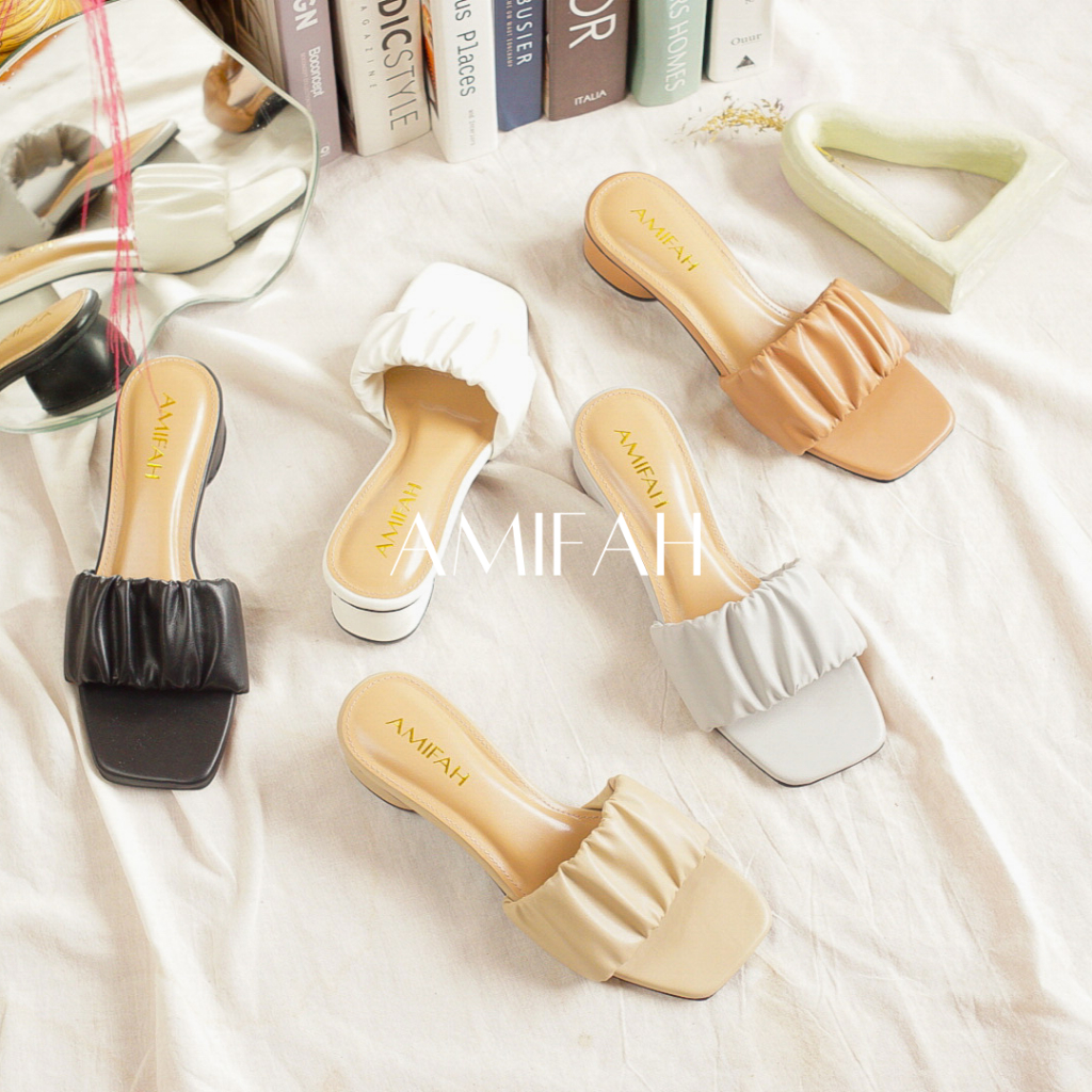 AMIFAH SENDAL HEELS WANITA 5CM ( DZAKIRA SERIES )