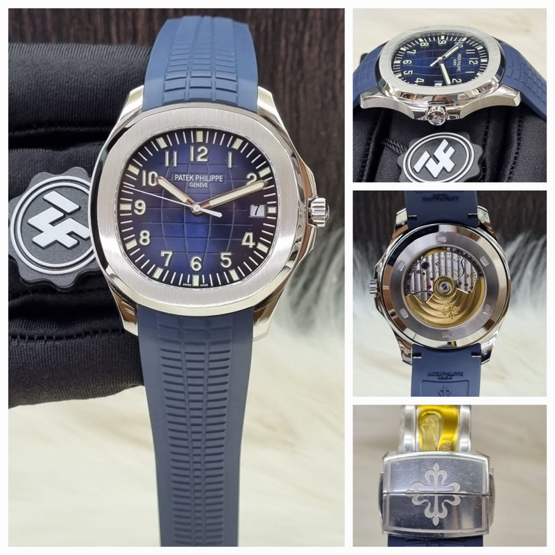 JAM TANGAN PRIA RUBBER PATEK PHILIPPE AQUANUT TANGGAL AKTIF AUTOMATIC MESIN SWISS ZF DIAMETER 40mm#j