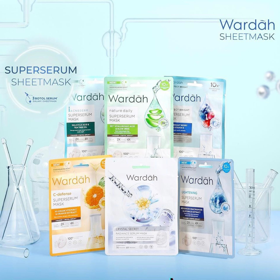 WARDAH C-Defense Superserum Mask Indonesia / Masker Wajah 20ml / Hi-Grade Vitamin C &amp; Orange Extract / Mencerahkan Dengan Efek Antioksidan / Brightening Glowing Anti Kusam Dark Spot Melembabkan Kulit Muka / Skincare Face Care Series / Facial Essence Sheet