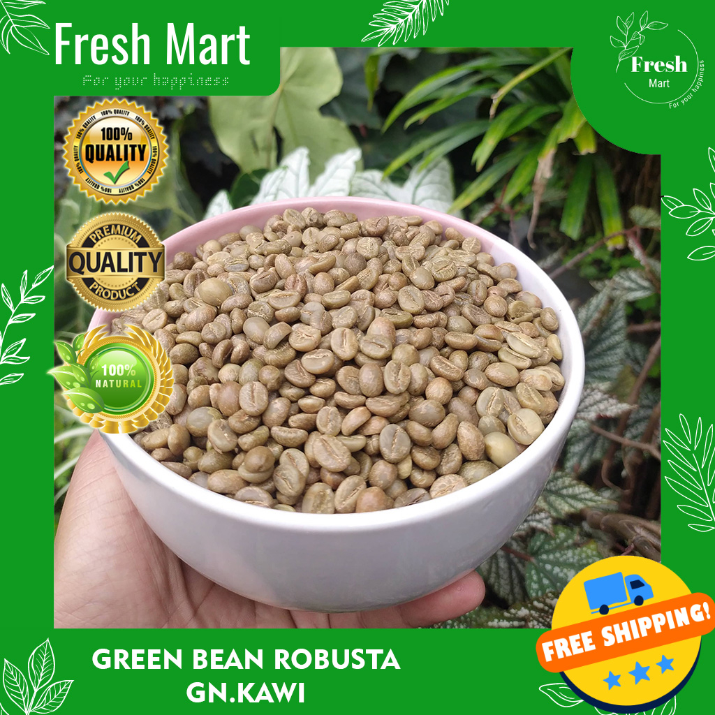 PREMIUM QUALITY 1 Kg Green Bean Kopi Robusta Gunung Kawi / Kopi Robusta Mentah Biji Kopi Pilihan