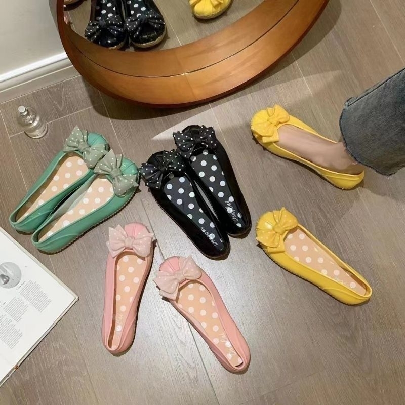 Flatshoes Jelly pita Polkadot Pavolli Import High Quality