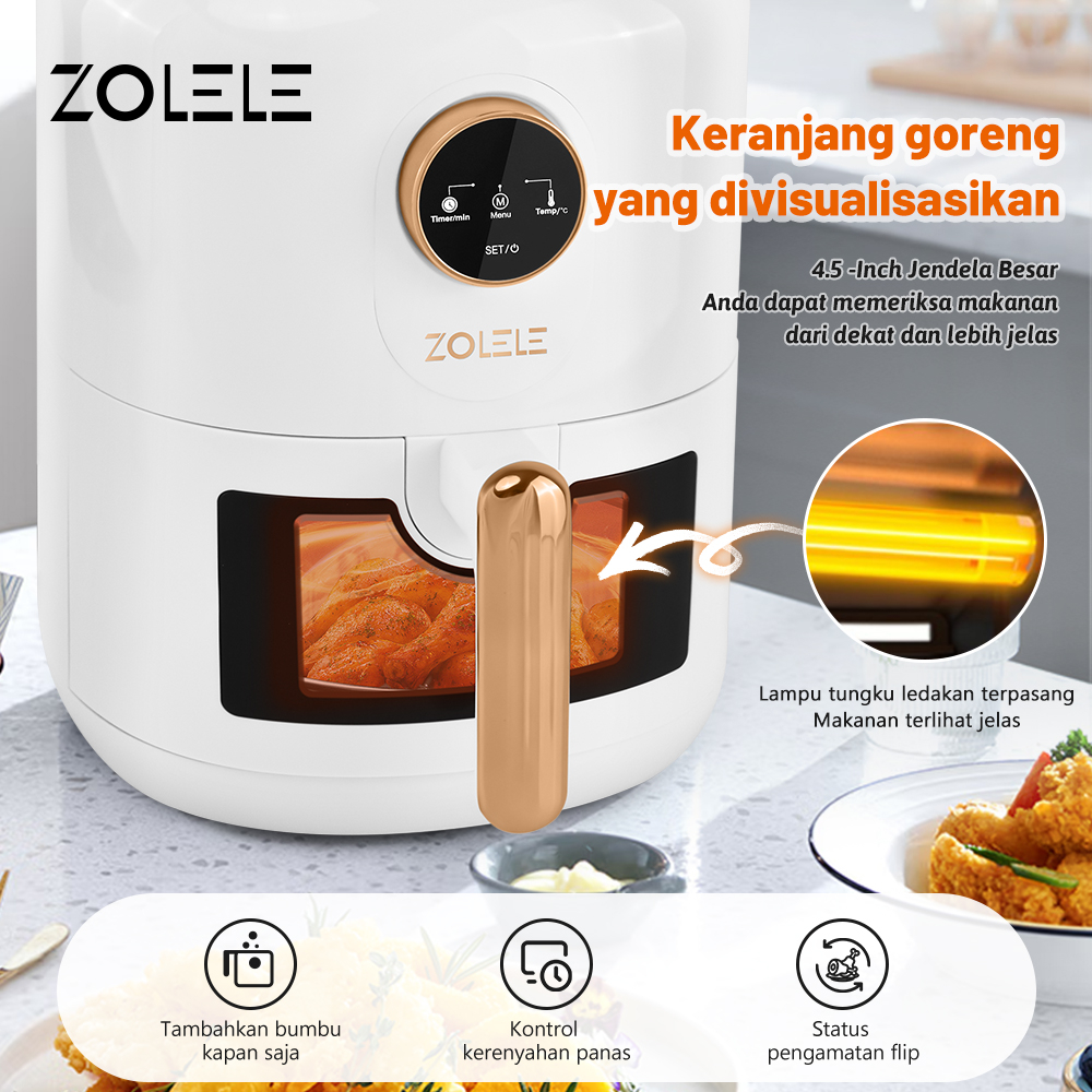 ZOLELE ZA004 4.5L Visual Air Fryer Penggorengan Udara Visual